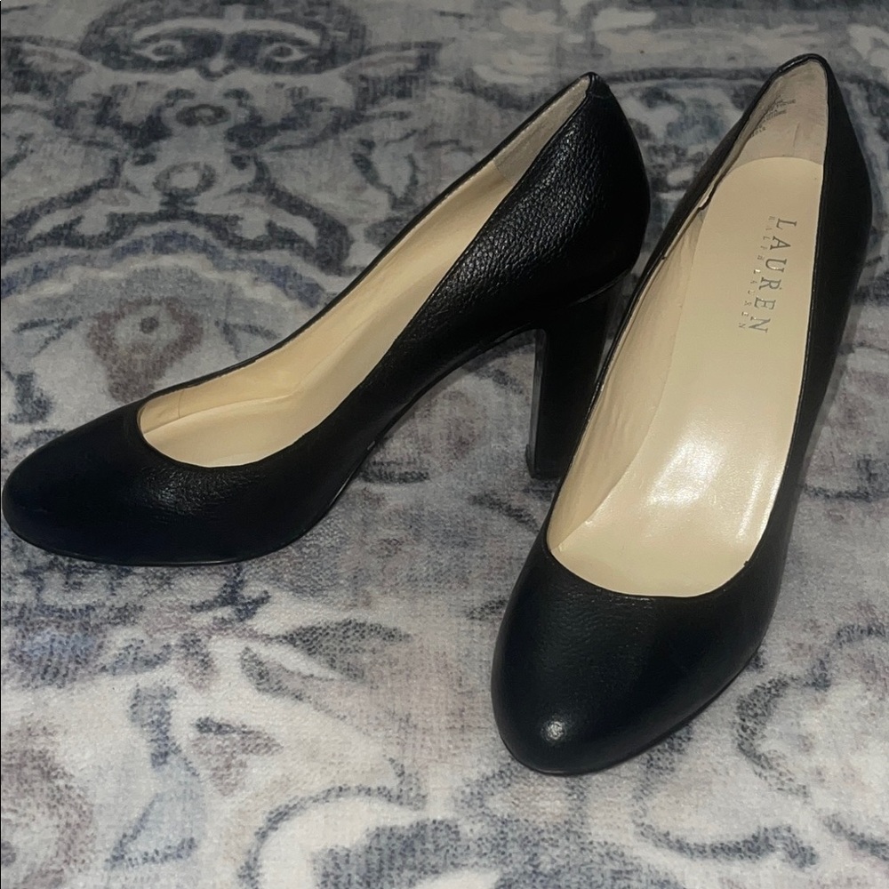 Ralph Lauren Black Leather Pumps